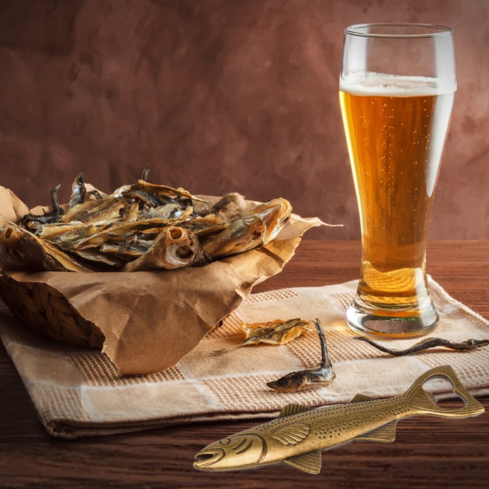 Unique Fish Beer Gifts for Men Vintage Bottle Opener, Fishing Father's Day Birthday Christmas Valentine's Day Gift for Dad Husband Grandpa Boyfriend