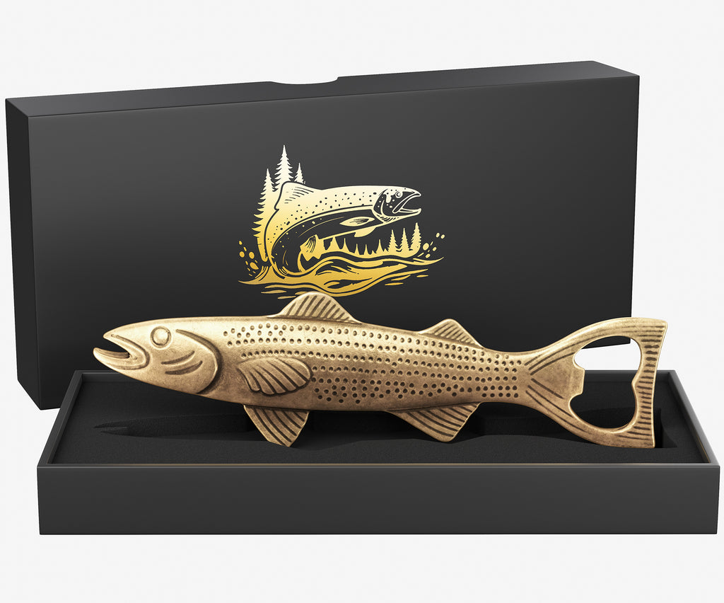 Unique Fish Beer Gifts for Men Vintage Bottle Opener, Fishing Father's Day Birthday Christmas Valentine's Day Gift for Dad Husband Grandpa Boyfriend